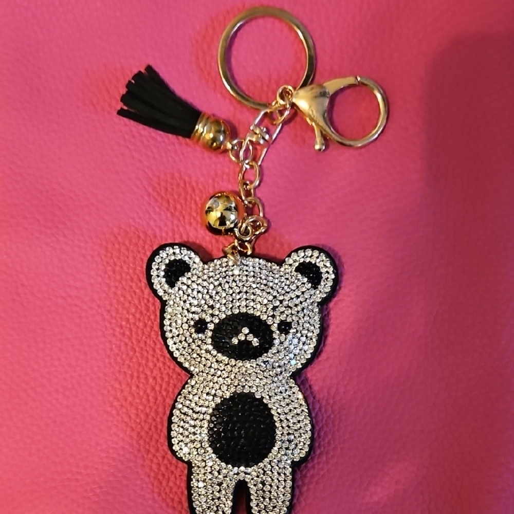 Sparkling Bear Keychain with Tassel